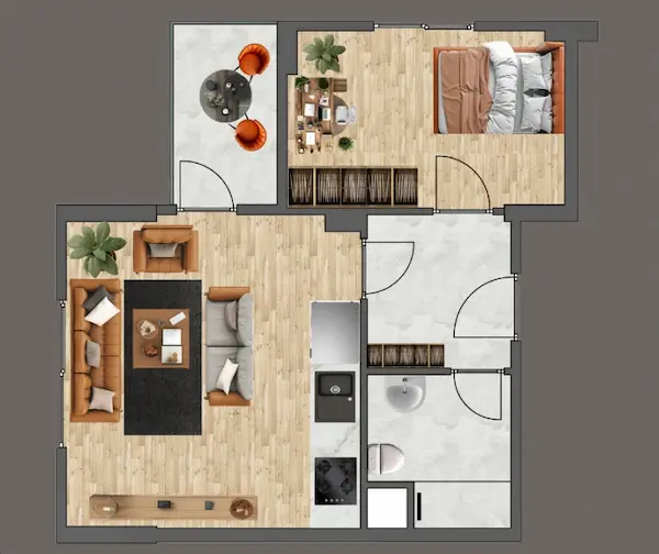Asil Park 1+1 kat planı