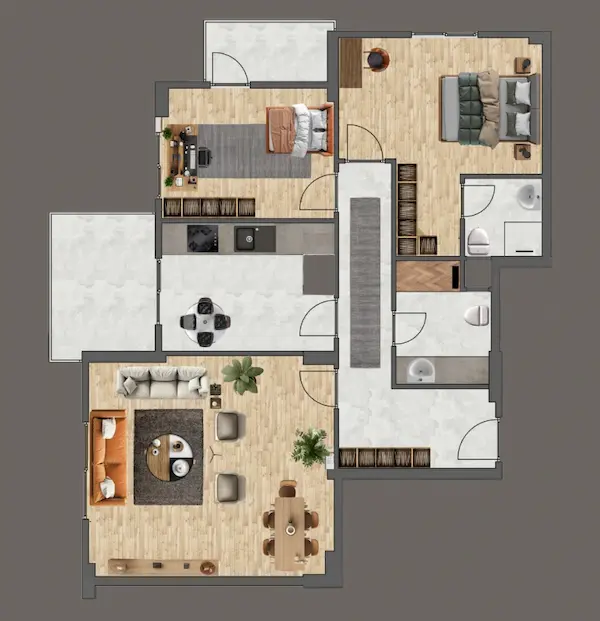 Asil Park — 2+1 kat planı