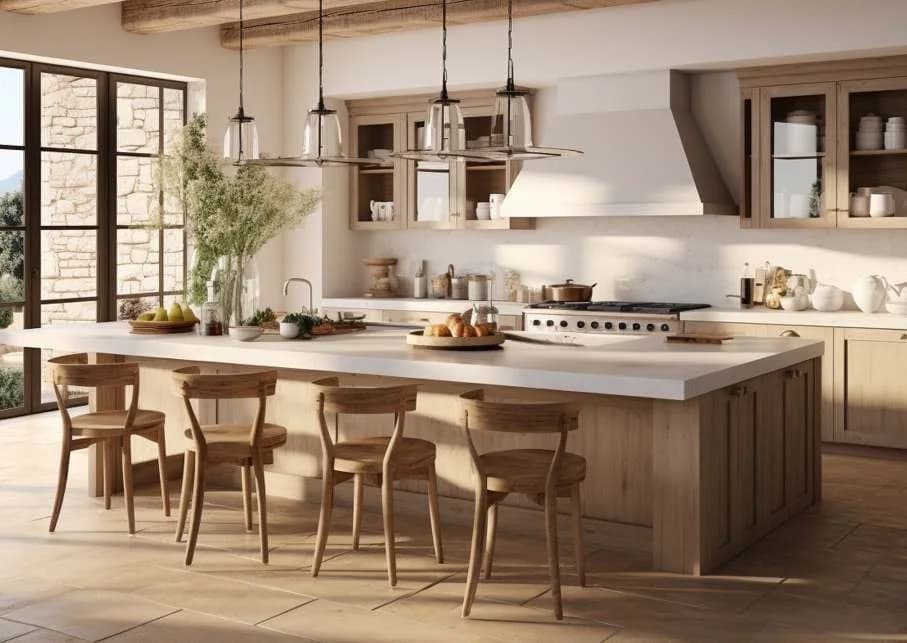 Safir Garden Villas — ada tezgâhlı mutfak tasarımı