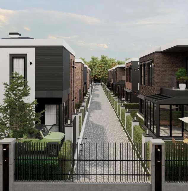 Safir Garden Villas — site içi cadde görünümü